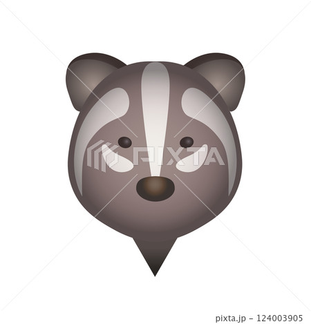 ハクビシン注意マーク・地図用ピンアイコン 野生動物 ハクビシン注意マーク・地図用ピンアイコン 野生動物 124003905