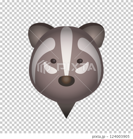 ハクビシン注意マーク・地図用ピンアイコン 野生動物 ハクビシン注意マーク・地図用ピンアイコン 野生動物 124003905