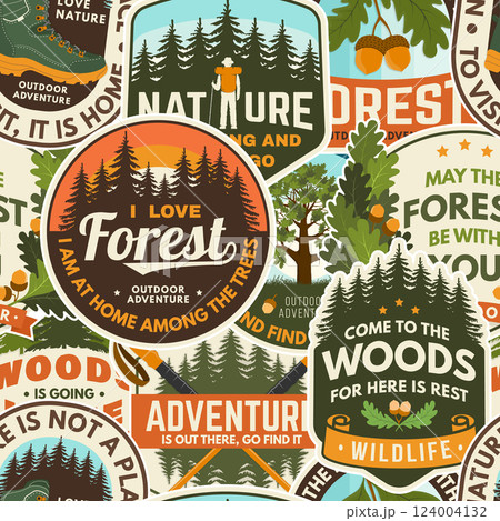 Seamless pattern with inspirational adventure...のイラスト素材 [124004132] - PIXTA