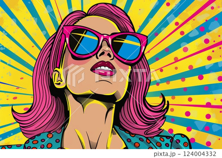 girls in sixties retro design, photo and graphics 124004332