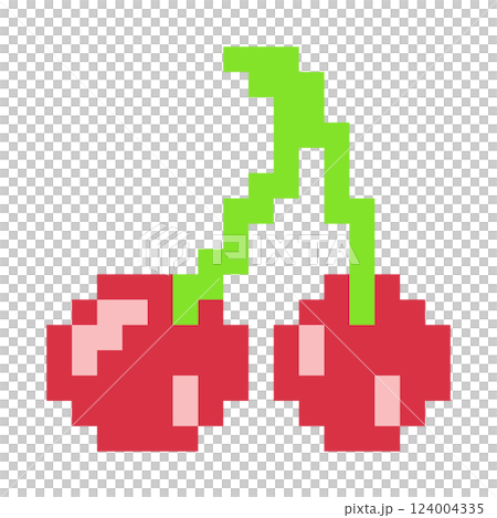 ドットで表現されたチェリーのイラスト 124004335