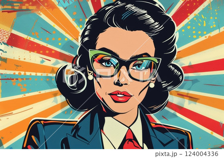 girls in sixties retro design, photo and graphics 124004336