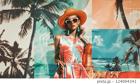 60s fashion retro woman 124004341