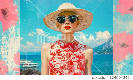 60s fashion retro woman 124004342