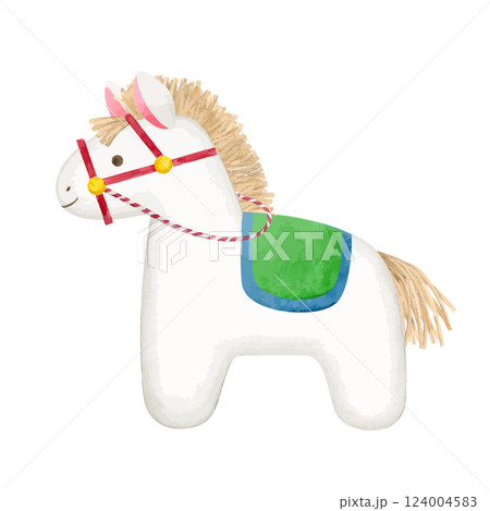 水彩手書きの馬のイラスト 124004583