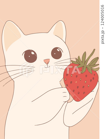 Cat Holding Strawberry Cat Holding Strawberry 124005016