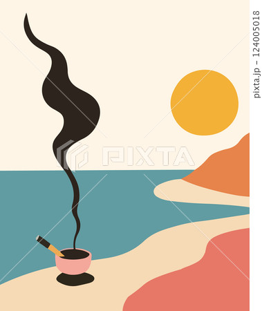 Minimalist Beach Scene with Incense Minimalist Beach Scene with Incense 124005018