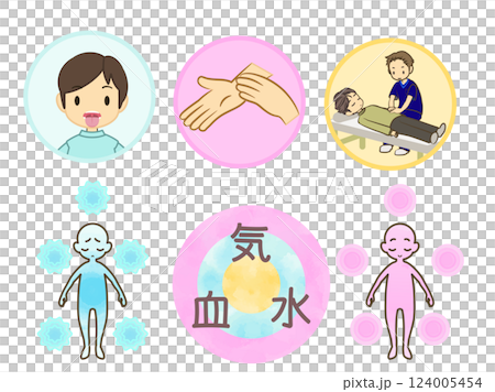 Oriental medicine simple illustration set 2 Oriental medicine simple illustration set 2 124005454
