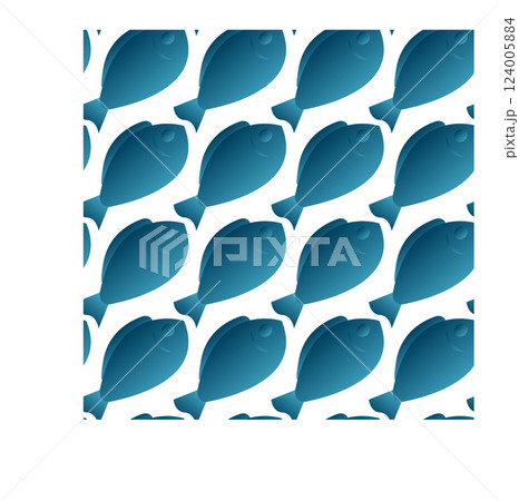 Exotic fish in flat style. Seamless pattern. Vector illustration. Exotic fish in flat style. Seamless pattern. Vector illustration. 124005884