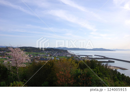 兵庫県洲本市　サンセットパーク五色・夕日が丘公園から鳥飼浦・雁子岬方面を望む 124005915