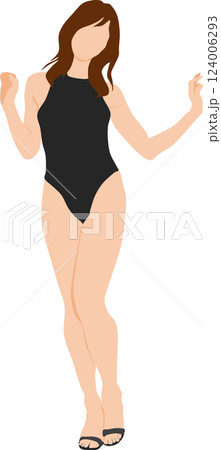 ポーズをとる水着を着た女性のイラスト 124006293