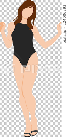 ポーズをとる水着を着た女性のイラスト 124006293