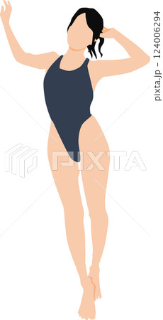 ポーズをとる水着を着た女性のイラスト 124006294