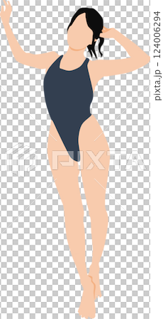 Illustration of a woman in a swimsuit posing 124006294