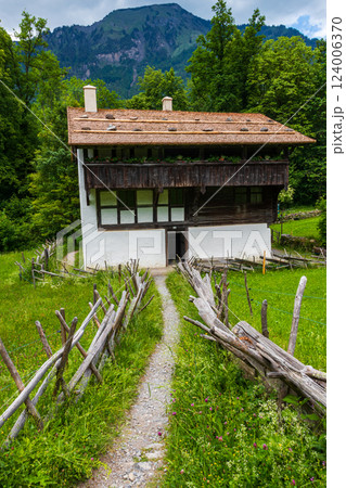 Traditional swiss rural house in Open-Air-Museum Ballenberg, Brienz, Switzerland 124006370