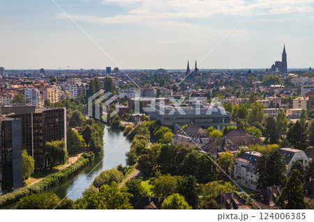 Aerial view of Strasbourg city in Alsace, France Aerial view of Strasbourg city in Alsace, France 124006385