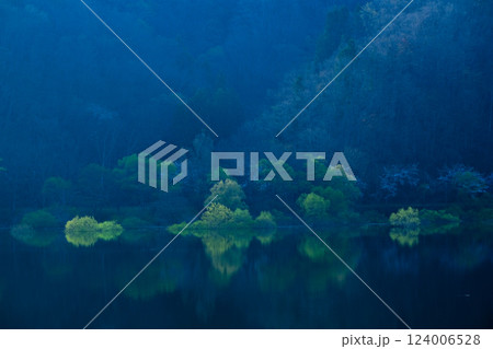新緑の湖に光差す 新緑の湖に光差す 124006528
