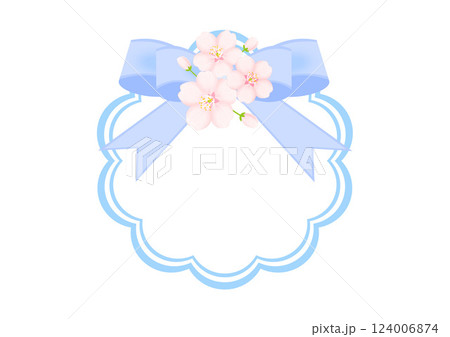 桜とリボンのイラスト 桜とリボンのイラスト 124006874