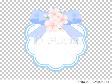 桜とリボンのイラスト 桜とリボンのイラスト 124006874