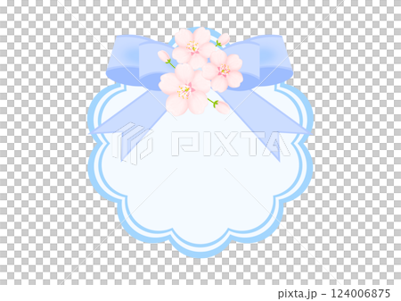 桜とリボンのイラスト 桜とリボンのイラスト 124006875
