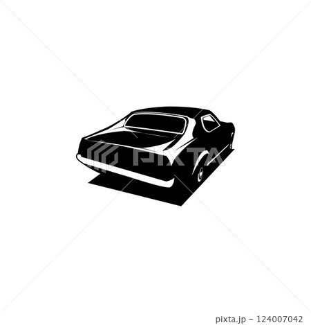 Mustang car vector logo silhouette. back view on isolated white background. Best for logo, badge, emblem, icon, sticker design, car industry. available in eps 10. Mustang car vector logo silhouette. back view on isolated white background. Best for logo, badge, emblem, icon, sticker design, car industry. available in eps 10. 124007042