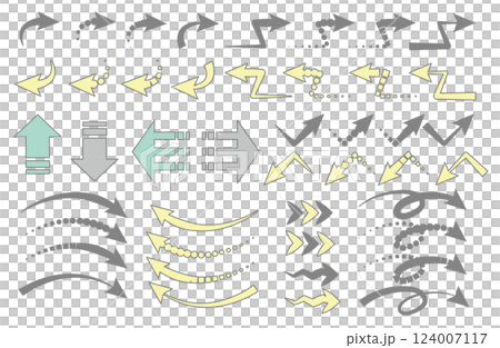 彩色箭頭向量插圖集 彩色箭頭向量插圖集 124007117