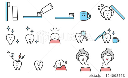 歯みがき・歯科医療 イラストセット 歯みがき・歯科医療 イラストセット 124008368