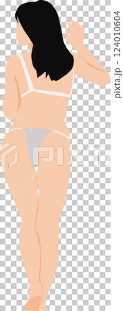 ポーズをとる水着を着た女性のイラスト ポーズをとる水着を着た女性のイラスト 124010604