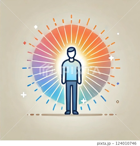 オーラをまとっている人のイラスト 124010746