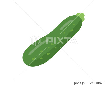 緑色のズッキーニのアイコンのイラスト 124010822
