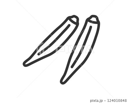 オクラのアイコン(線画)のイラスト オクラのアイコン(線画)のイラスト 124010848