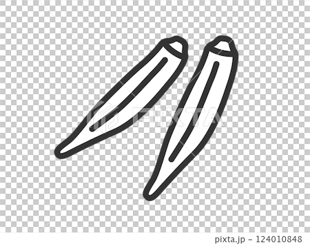 オクラのアイコン(線画)のイラスト オクラのアイコン(線画)のイラスト 124010848