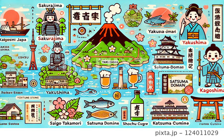 鹿児島県のイメージイラスト 鹿児島県のイメージイラスト 124011029