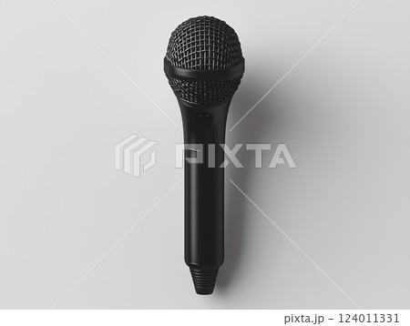 Stylish microphone design showcasing minimalism with soft lighting on pure white background Stylish microphone design showcasing minimalism with soft lighting on pure white background 124011331