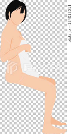 進入溫泉的婦女的例證 124012011