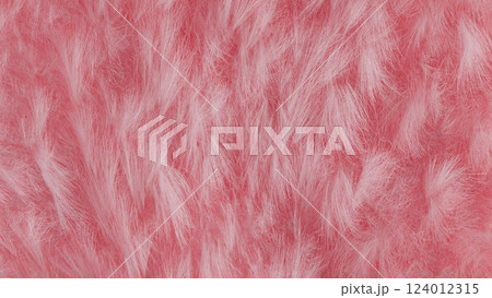 ピンクのファーの3DCGイラスト背景 フォトリアルなもふもふの毛皮の壁紙テクスチャ 124012315