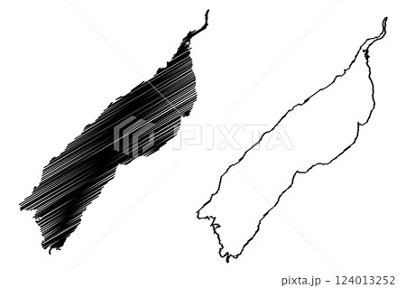 Lake Albert (Africa, Uganda and Democratic Republic of the Congo) map vector illustration, scribble sketch Lake Mobutu Sese Seko or Mwitanzige map 124013252