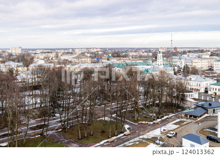 above view of Central park in Kostroma in winter above view of Central park in Kostroma in winter 124013362