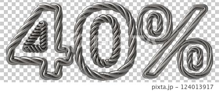 Font With number 3d render 124013917