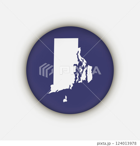 Rhode Island state circle map with shadow. Rhode Island state circle map with shadow. 124013978