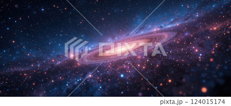 Planets and galaxy, science fiction wallpaper. Beauty of deep space. 124015174