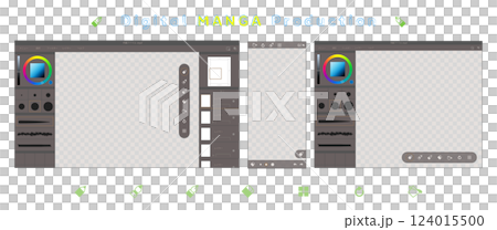 漫画、イラスト制作画面風イラスト ラフなしver 漫画、イラスト制作画面風イラスト ラフなしver 124015500