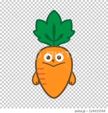 かわいいにんじんキャラクターの正面イラスト 124015544