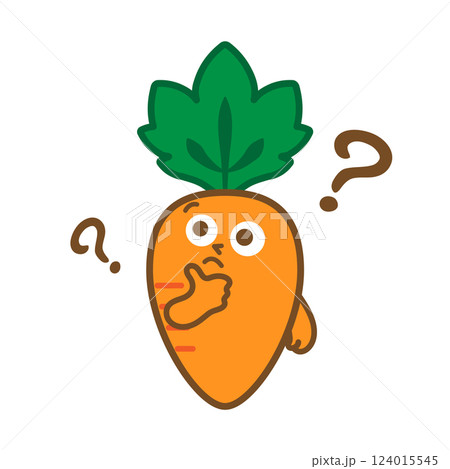 考えるにんじんキャラクターのイラスト 124015545