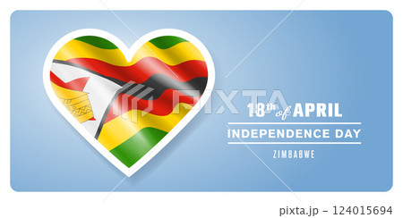 Zimbabwe happy independence day greeting card, banner vector illustration 124015694