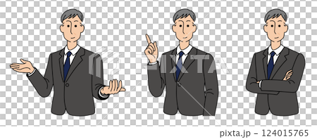 50 多歲或 60 多歲的男性商人穿著西裝 1 124015765