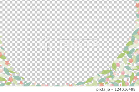 Pink floral leaf frame 124016499