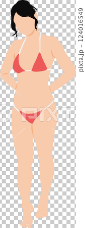 Illustration of a woman in a swimsuit posing Illustration of a woman in a swimsuit posing 124016549