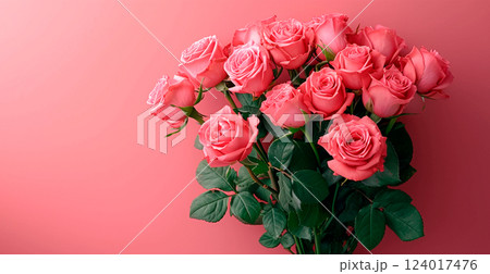 Bright floral bouquet of roses, festive mood - AI Generated Image 124017476