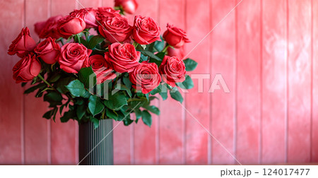 Bright floral bouquet of roses, festive mood - AI Generated Image 124017477